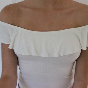 Ruffled off the shoulder top